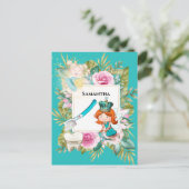 Tandenborstelgouden roos lijst briefkaart (Staand voorkant)