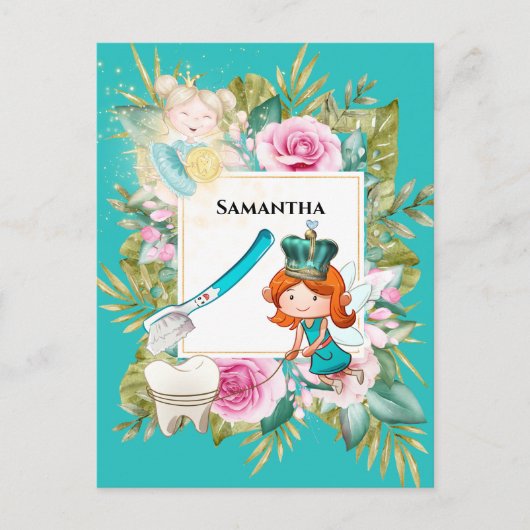 Tandenborstelgouden roos lijst briefkaart (Voorkant)