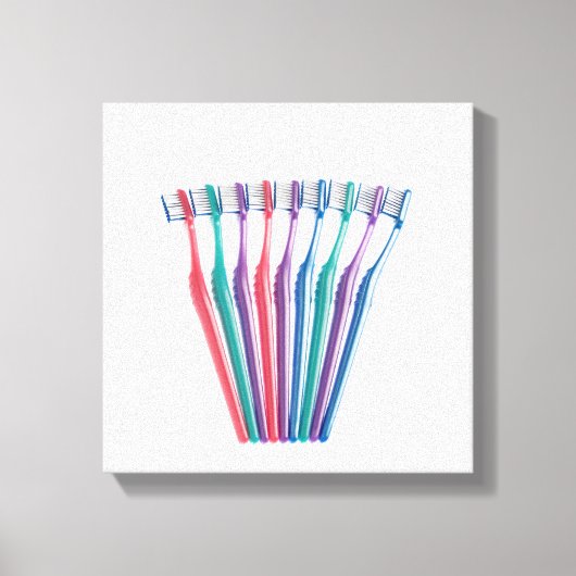 Tandenborstels Canvas Afdruk (Voorkant)