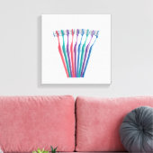 Tandenborstels Canvas Afdruk (Insitu (Woonkamer))