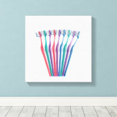 Tandenborstels Canvas Afdruk (Insitu (Houten vloer))