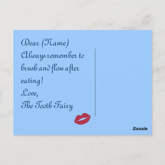 Tandenfee Briefkaart © 2012 M. Martz (Achterkant)