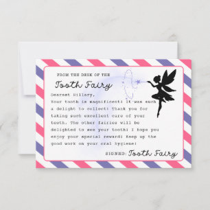 Tandenfee Custom Note Printable Kaart