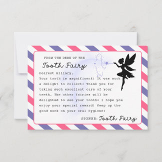 Tandenfee Custom Note Printable Kaart