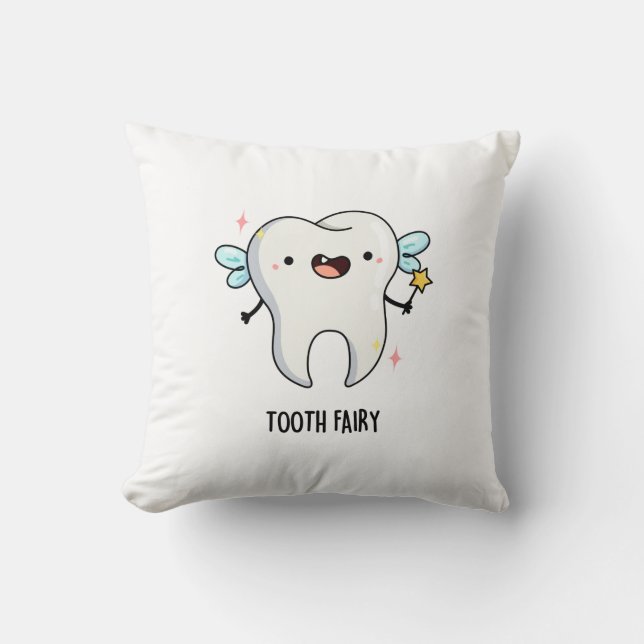 Tandenfee Funny Tooth Pun Kussen (Voorkant)