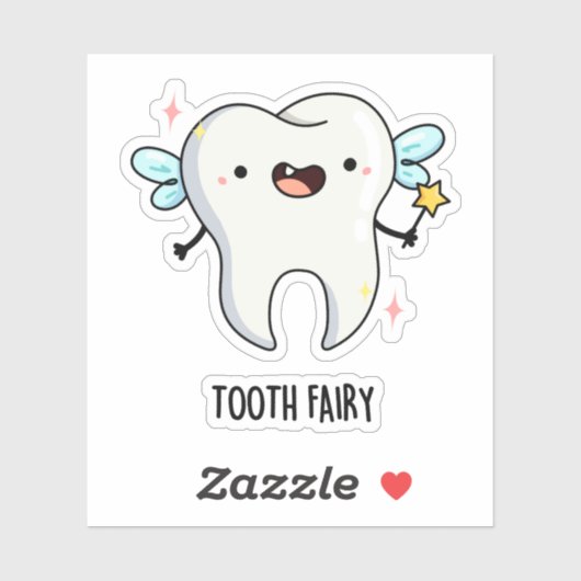Tandenfee Funny Tooth Pun Sticker (Vel)