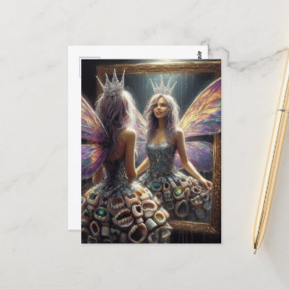 Tandenfee in haar gebitsjurk briefkaart