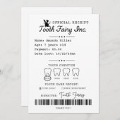 Tandenfee-ontvangstbewijs afdrukbaar kaart (Voorkant / Achterkant)