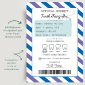 Tandenfee-ontvangstbewijs afdrukbaar kaart