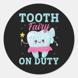 Tandenfee op dienst Halloween Ronde Sticker