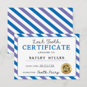Tandenfee Verloren Tand Certificaat Afdrukbaar Kaart (Voorkant / Achterkant)