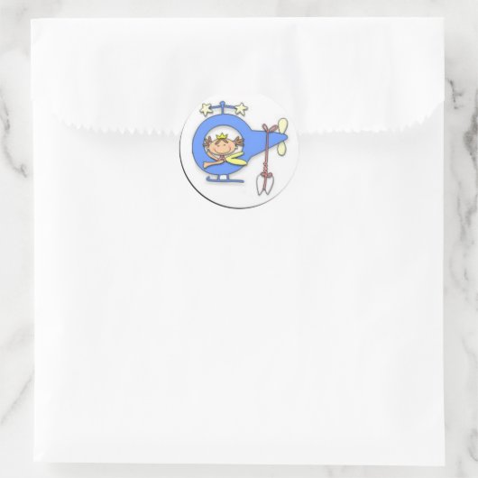 Tandenfee vliegen ronde sticker (Tas)