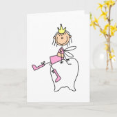 Tandenfee zit op een Kaart (Gele Bloem)