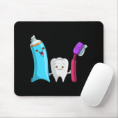 Tandenhoudend tandenborstel en tandwielpasta muismat (Met muis)