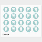 Tandenkapsticker met witte tand-logo ronde sticker (Vel)