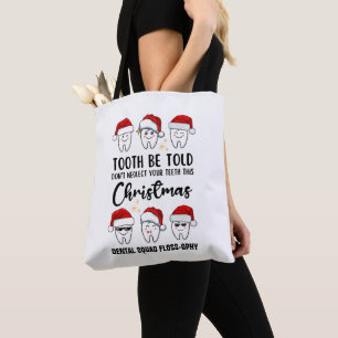 TANDENKUNDIGE KERST Floss-filosofie Tote Bag
