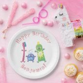 Tandenpasta tandpasta voor tandheelkundig gebruik papieren bordje (Feest)