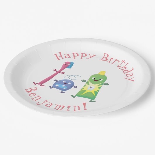 Tandenpasta tandpasta voor tandheelkundig gebruik  papieren bordje (Gekanteld)