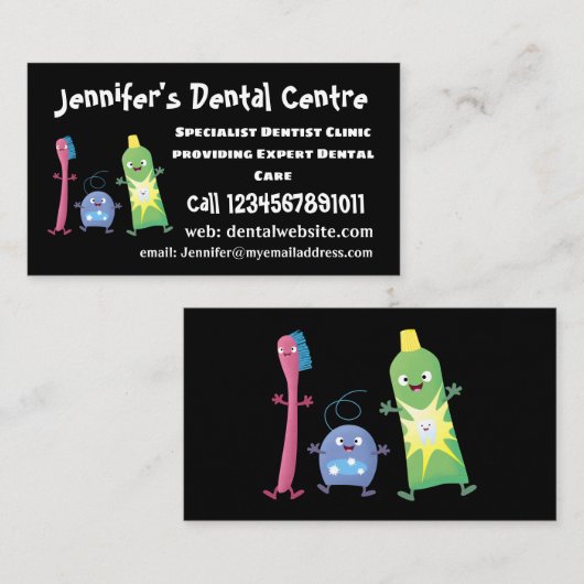 Tandenpasta tandpasta voor tandheelkundig gebruik  visitekaartje (Voorkant / Achterkant)