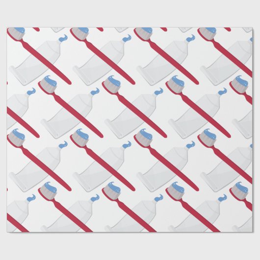 Tandenpenseel en -pasta cadeaupapier (Vlak)