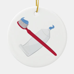 Tandenpenseel en -pasta keramisch ornament