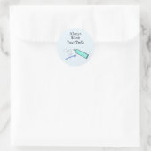 Tandenpoetsherinnering Ronde Sticker (Tas)