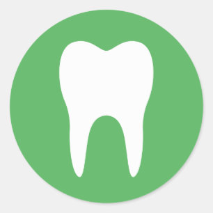 Tandensilhouette groene tandheelkundige sticker