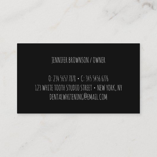 Tandenwittekening tandheelkundige tekening visitekaartje (Achterkant)