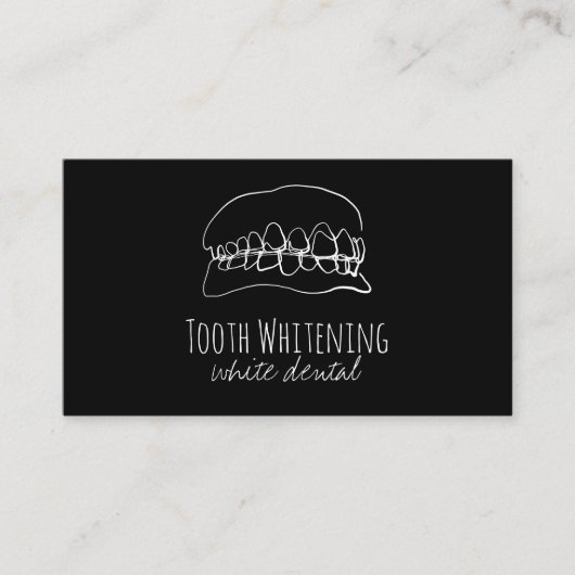 Tandenwittekening tandheelkundige tekening visitekaartje (Voorkant)