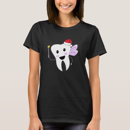 Tandfee Kerst Kleding Tandartsassistent Gebit T-shirt (Voorkant)