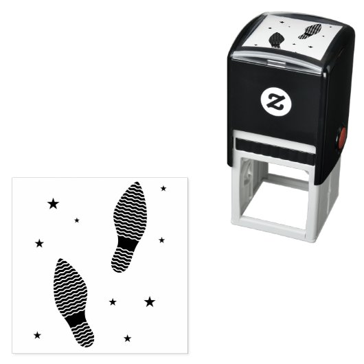 Tandfee voetafdrukken met sterrenstof afdruk  zelfinktende stempel (In situ)