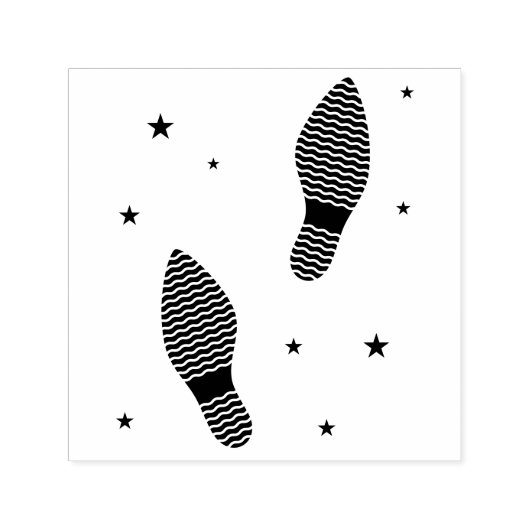 Tandfee voetafdrukken met sterrenstof afdruk  zelfinktende stempel (Design)