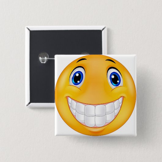 tandglimlach vierkante button 5,1 cm (Voorkant /achterkant)