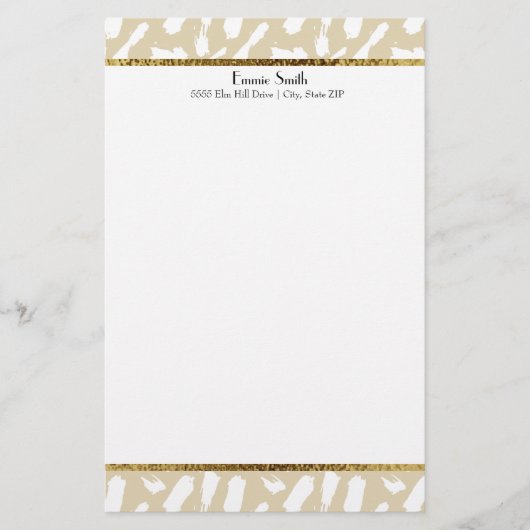 Tandgoud Witte Persoonlijke Briefpapier (Voorkant)