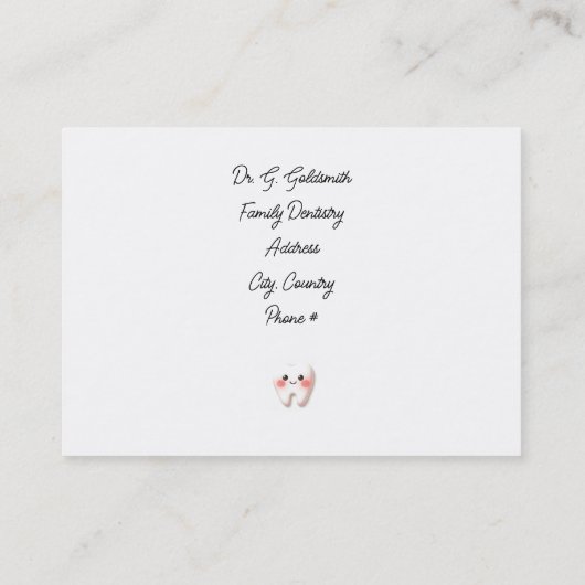 Tandheelkunde Afspraak Kantoor Kaart Afsprakenkaartje (Achterkant)