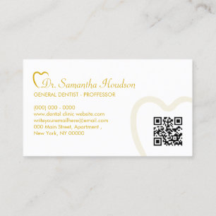 Tandheelkunde Logo Geel Eenvoudig Qr Code Visitekaartje
