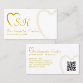 Tandheelkunde Logo Geel Eenvoudige QR-code Visitekaartje (Voorkant / Achterkant)