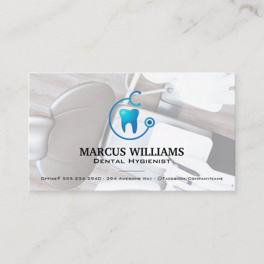 tandheelkunde | Tand en stethoscoop Visitekaartje (Voorkant)