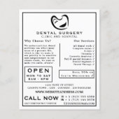 Tandheelkunde, zwart-wit, tandheelkunde, tandheelk flyer (Voorkant)