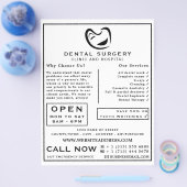 Tandheelkunde, zwart-wit, tandheelkunde, tandheelk flyer (Enkel)