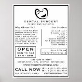 Tandheelkunde, zwart-wit, tandheelkunde, tandheelk poster (Voorkant)