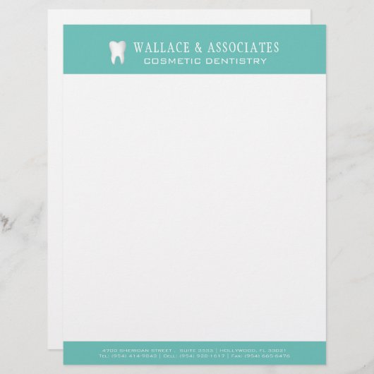 Tandheelkundig bedrijf Letterhead Briefhoofd (Voorkant / Achterkant)