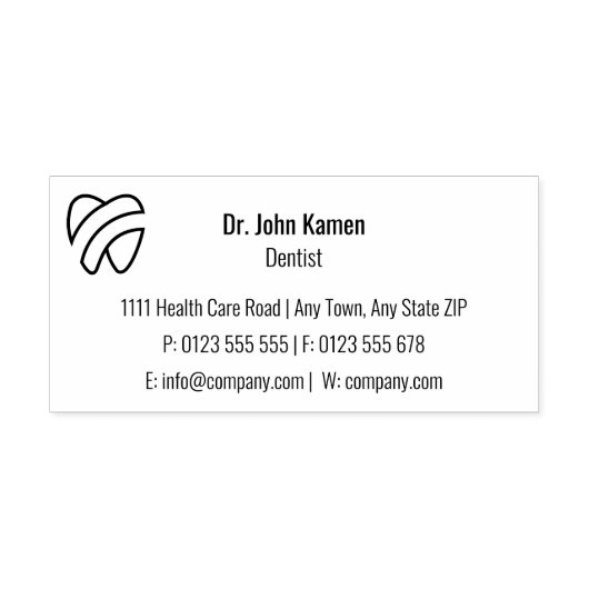 tandheelkundig | Beroepsbeoefenaars Rubberstempel (Afrduk)