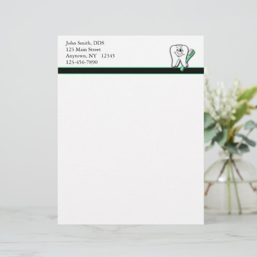 tandheelkundig briefhoofd ontwerp (Staand voorkant)