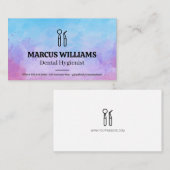 tandheelkundig gereedschap | Achtergrond Waterverf Visitekaartje (Voorkant / Achterkant)