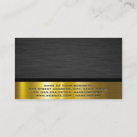 Tandheelkundig gereedschap | Goud Donker Metallic Visitekaartje (Achterkant)