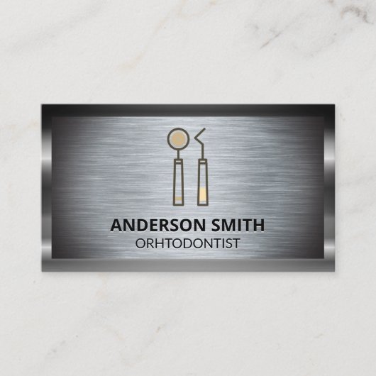 Tandheelkundig gereedschap | metalen borstel visitekaartje (Voorkant)