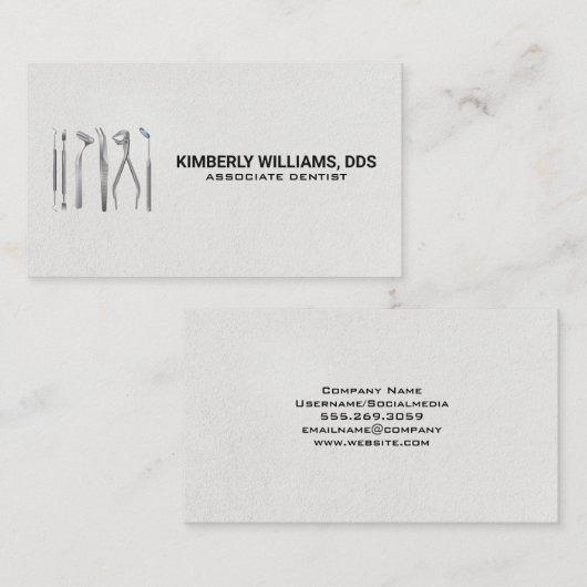 Tandheelkundig gereedschap pictogram visitekaartje (Voorkant / Achterkant)