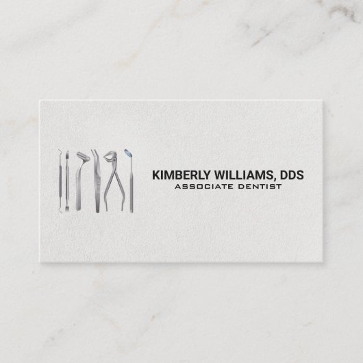 Tandheelkundig gereedschap pictogram visitekaartje (Voorkant)