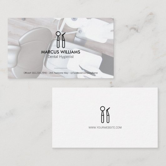 Tandheelkundig gereedschap | Tandarts Kantoor Visitekaartje (Voorkant / Achterkant)